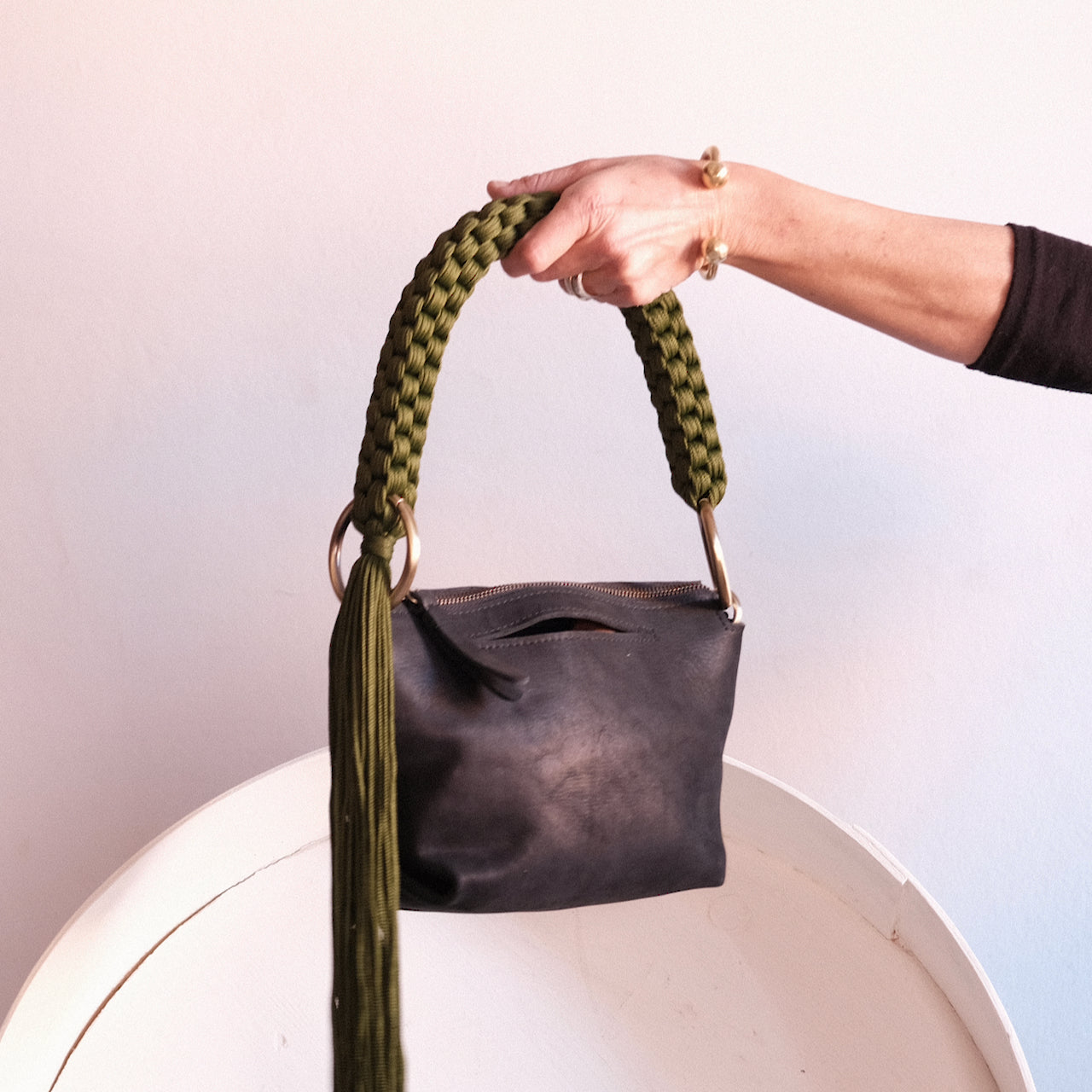 Ogda Mini Shoulder Bag - Black Leather