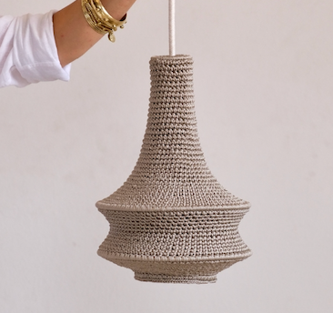 Wahad Medium Crochet Lamp Taupe