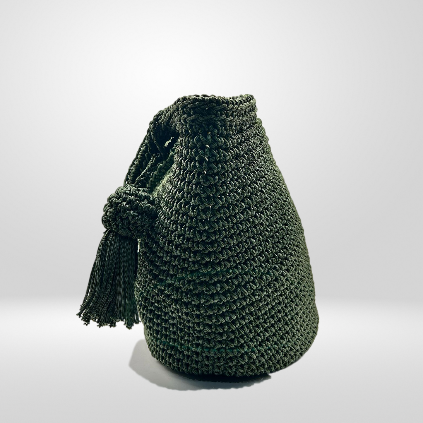 Crochet Bucket Bag Khaki