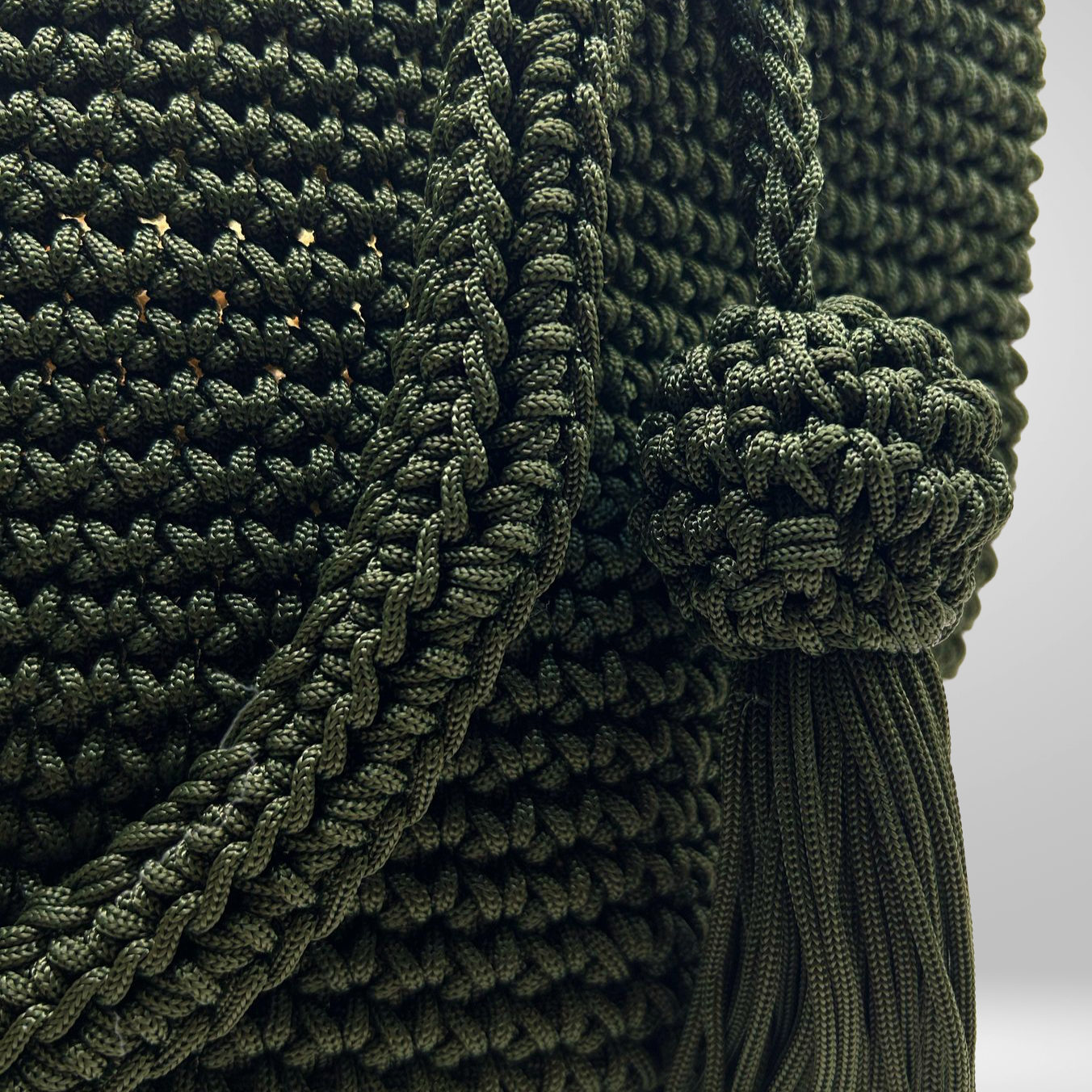 Crochet Bucket Bag Khaki