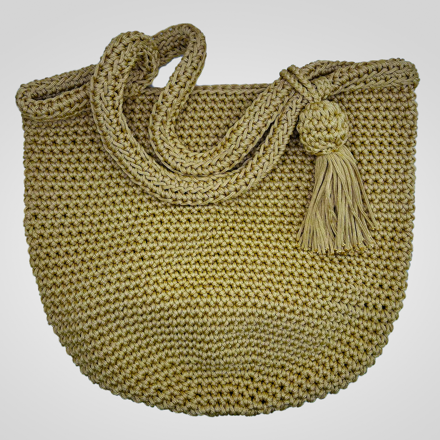 Crochet Bucket Bag Beige