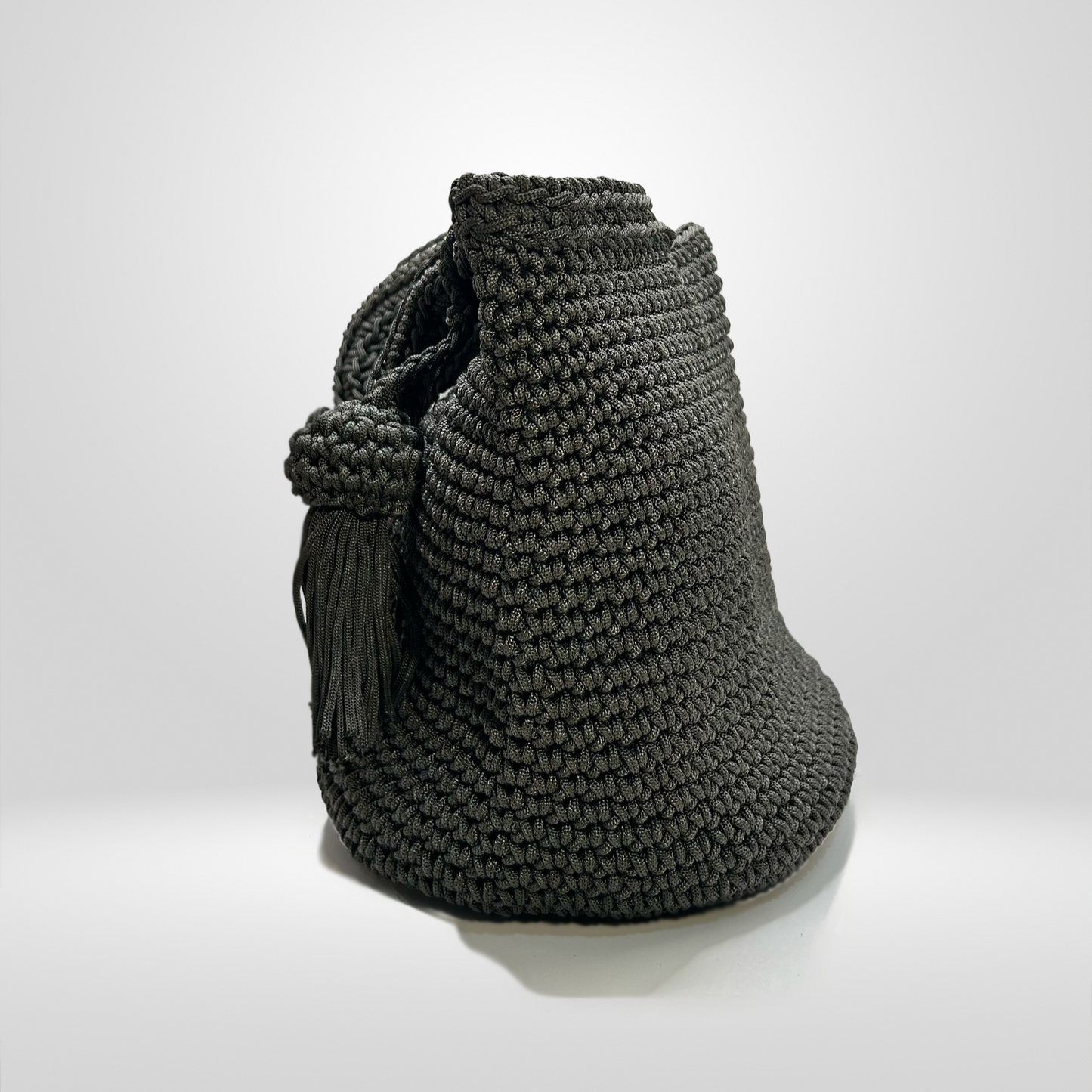 Crochet Bucket Bag Grey