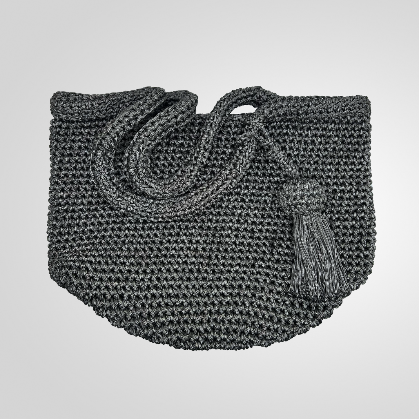 Crochet Bucket Bag Grey