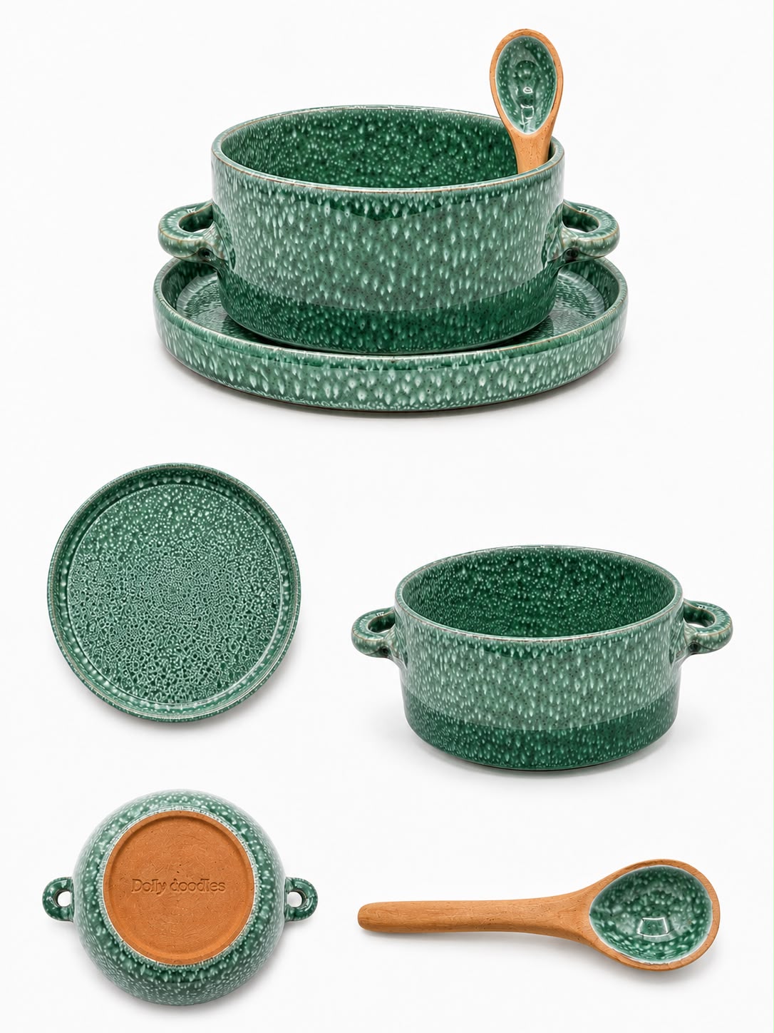 Ceramic Cosy mug & rectangular saucer Green