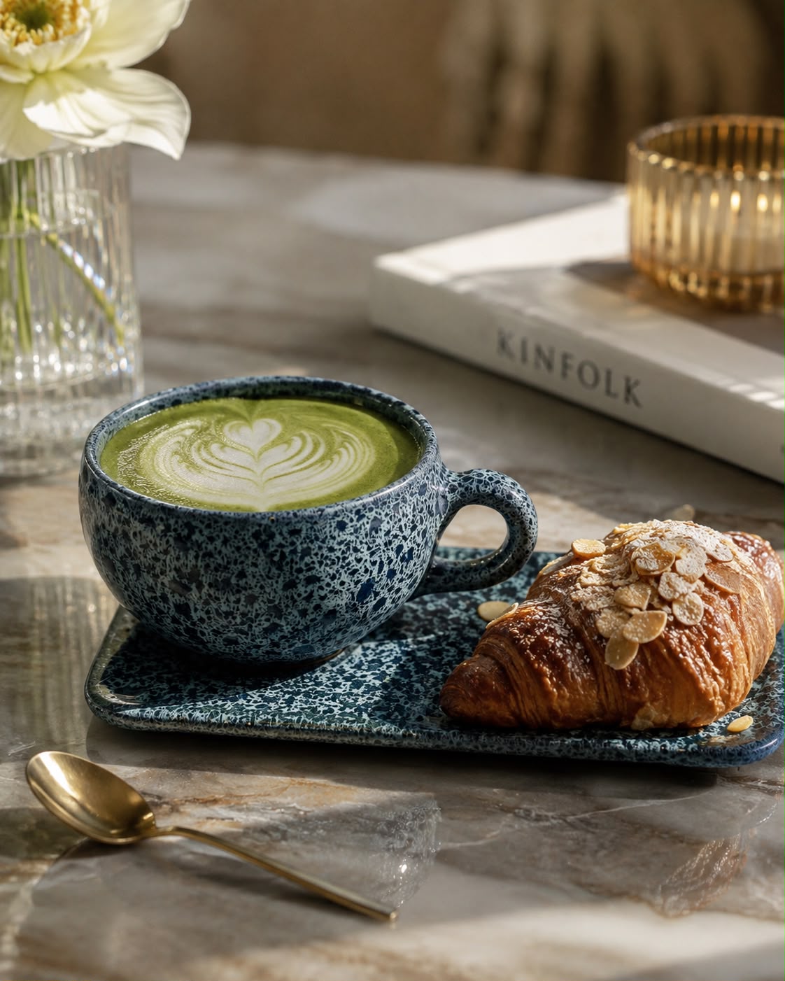 Ceramic Cosy mug & rectangular saucer Blue