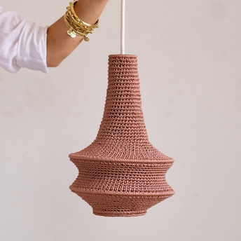 Joosh Mini Crochet Lamp Marrakech Blush