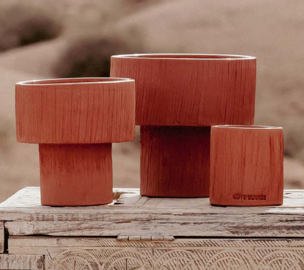 Streak Candle Cup Terracotta Medium