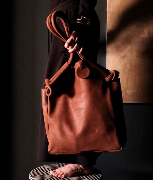 Hayat Carryall Bag - Cognac Leather